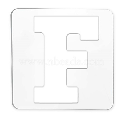 Acrylic Earring Handwork Template, Card Leather Cutting Stencils, Square, Letter Pattern, Letter.F, 15.2x15.2x0.4cm(TOOL-WH0156-002)