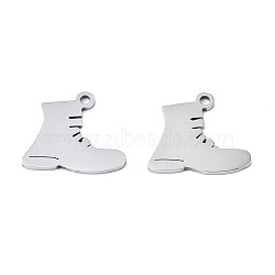 201 Stainless Steel Pendants, Laser Cut, Shoes, Stainless Steel Color, 13.5x15x1mm, Hole: 1.4mm(STAS-T044-248P)