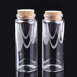 Glass Jar Glass Bottles Bead Containers, with Cork Stopper, Wishing Bottle, Clear, 120x47mm, Hole: 33mm, Capacity: 208ml(7.03 fl. oz)(AJEW-S074-03D)