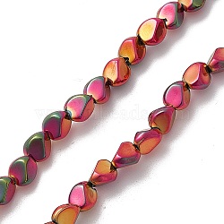 Electroplate Glass Beads Strands, Full Plated, Nuggets, Rainbow Plated, 7x6.5x6mm, Hole: 0.9mm, about 90pcs/strand, 24.41 inch(62cm)(EGLA-L038-FP)