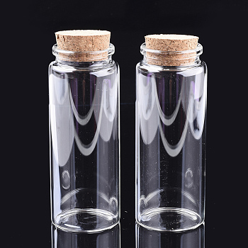 Glass Jar Glass Bottles Bead Containers, with Cork Stopper, Wishing Bottle, Clear, 120x47mm, Hole: 33mm, Capacity: 208ml(7.03 fl. oz)