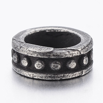 316 Surgical Stainless Steel Beads, Ring, Gunmetal, 8.5x3mm, Hole: 5.5mm
