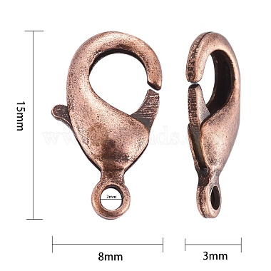 Red Copper Brass Lobster Claw Clasps(X-KK-903-R-NF)-4