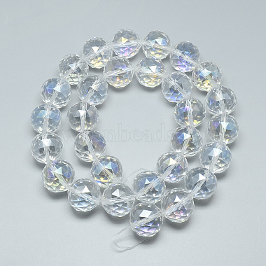 Chapelets de perles en verre galvanoplastique(EGLA-S137-08)-2