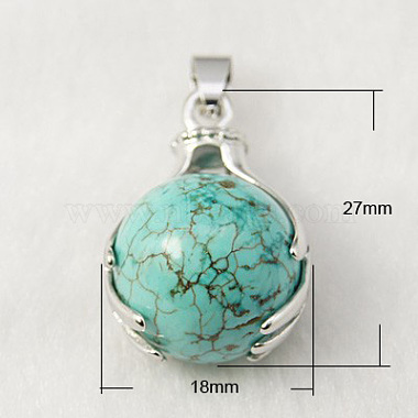 Natural & Synthetic Gemstone Pendants(G-G074-M)-2