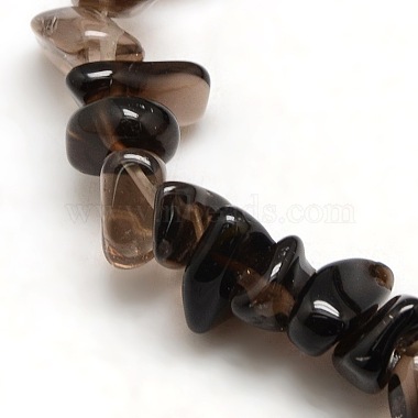 Puces naturelles perles de quartz enfumés brins(X-G-P030-03)-2