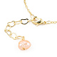 Natural Strawberry Quartz & Pearl Beaded Whale Tail Pendant Necklace with Brass Cable Chains for Women(NJEW-T015-02G)-5