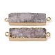 Electroplated Natural Druzy Agate Links/Connectors(G-G656-02F)-1