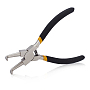 PandaHall Elite 45# Steel Bent Nose Pliers, Stainless Steel Color, 135x96x18mm