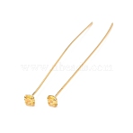 Brass Micro Pave Cubic Zirconia Stud Earring Findings, Golden, Yellow, 3mm, Pin: 0.6x44mm(CU-CBA4618-01G-04)