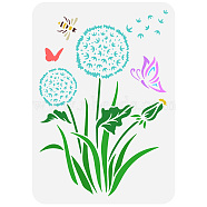 Plastic Drawing Painting Stencils Templates, for Painting on Scrapbook Fabric Tiles Floor Furniture Wood, Rectangle, Dandelion Pattern, 29.7x21cm(DIY-WH0396-436)