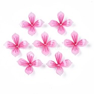 Plastic Beads, Flower, Pearl Pink, 22~23x22~23x5.5mm, Hole: 1.4mm(KY-N015-57)