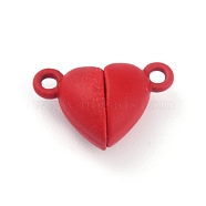 Alloy Magnetic Clasps, Heart, Red, 15x9.5x6mm, Hole: 1.5mm(X-PALLOY-P223-B01-05)