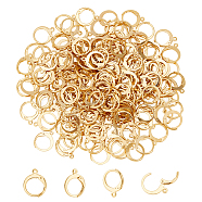 Nbeads 200Pcs 304 Stainless Steel Leverback Earring Findings, with Loops, Real 18K Gold Plated, 14.5x12x2mm, Hole: 1.2mm(STAS-NB0001-79)