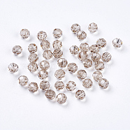 Imitation Austrian Crystal Beads, Grade AAA, Faceted(32 Facets), Round, Gray, 4mm, Hole: 0.7~0.9mm(SWAR-F021-4mm-215)