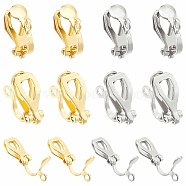 40Pcs 2 Colors 304 Stainless Steel Clip-on Earring Findings, with Horizontal Loops, Golden & Stainless Steel Color, 12x6x9mm, Hole: 1.2mm, 20Pcs/color(STAS-SC0004-26)