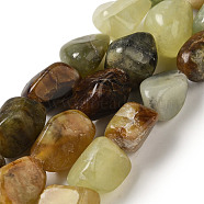 Natural Xiuyan Jade Beads Strands, Nuggets, Tumbled Stone, 11.5~24x9~14x6.5~11mm, Hole: 1.1mm, about 26pcs/strand, 15.35~16.06''(39~40.8cm)(G-B078-D19-04)