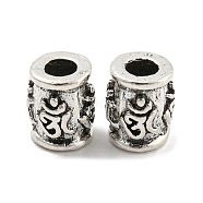 Tibetan Style Alloy Beads, Cadmium Free & Lead Free, Column, Antique Silver, 9x7.5mm, Hole: 3.3mm, about 578Pcs/1000G(FIND-M011-18AS)
