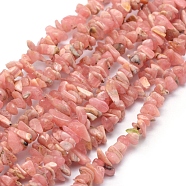 Natural Rhodochrosite Beads Strands, Chip, 3~5mm, Hole: 0.6mm, about 16 inches(40.6cm)(G-P332-71)