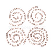 Unwelded Iron Paperclip Chains, Drawn Elongated Cable Chains, Rose Gold, 14x6x1.4mm, about 40cm/45cm/50cm/55cm, 4 strands/set, 6.23 inch(1.9m)/set(CH-FS0001-01RG)