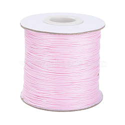 Waxed Polyester Cord, Bead Cord, Pearl Pink, 0.5mm, about 169.51~174.98 Yards(155~160m)/Roll(YC-0.5mm-131)