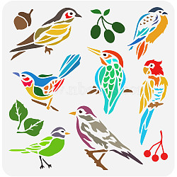 PET Hollow Out Drawing Painting Stencils, for DIY Scrapbook, Photo Album, Bird Pattern, 30x30cm(DIY-WH0391-0416)