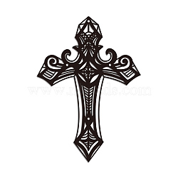 Iron Wall Art Decorations, for Front Porch, Living Room, Kitchen, Matte Style, Cross, 300x213x1mm(HJEW-WH0067-235)