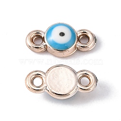 CCB Enamel Links, Evil Eye, Dark Turquoise, 14x7x3.5mm, Hole: 1.8mm(KY-WH0024-42D)