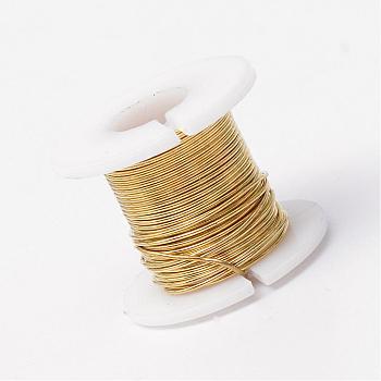 Round Copper Jewelry Wire, Gold, 26 Gauge, 0.4mm, 30m/roll