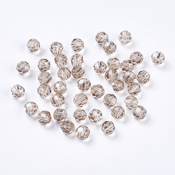 Imitation Austrian Crystal Beads, Grade AAA, Faceted(32 Facets), Round, Gray, 4mm, Hole: 0.7~0.9mm