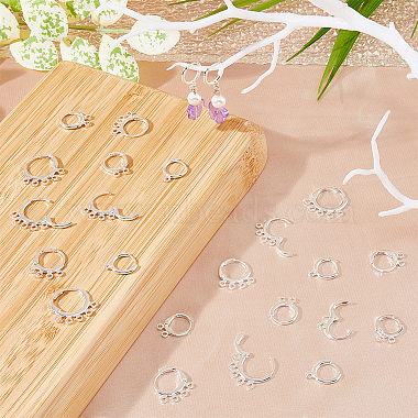 SUPERFINDINGS 24Pcs 4 Style Rack Plating Eco-friendly Brass Huggie Hoop Earring Findings(KK-FH0006-62)-5