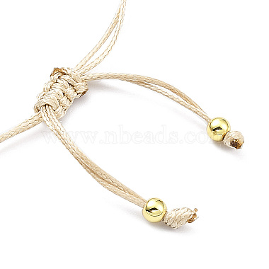 bracelet réglable en perles naturelles et disque en argile polymère tressé pour femme(BJEW-O187-06)-3