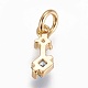Brass Micro Pave Cubic Zirconia Charms(ZIRC-E145-83A-G)-2
