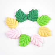 Resin Cabochons, Leaf, Mixed Color, 18x15x3mm(CRES-T010-24)