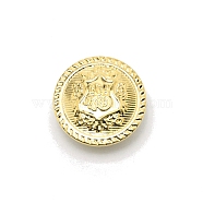 4-Hole Brass Buttons, for Sewing Crafting, Half Round with Badge Pattern, Light Gold, 19.5x9mm, Hole: 3mm(BUTT-WH0019-14B)