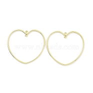 Alloy Chandelier Components 2-Loop Link Pendants, Heart, Golden, 41x43x1.5mm, Hole: 1.5mm(PALLOY-D007-04)