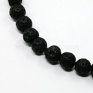 Synthetic Lava Rock Round Bead Strands, 8mm, Hole: 1mm, about 49pcs/strand, 15.5 inch(G-N0042-8mm-01)