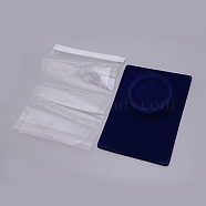 PVC & Velvet Necklace and Earring Display Cards, with OPP Cellophane Bags, Rectangle, Midnight Blue, 9-1/8x6-5/8 inch(23.3x16.8cm), 1.8cm Thick, Bag: 30x18.5cm(X-DIY-WH0209-13A)