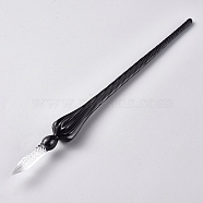 Handmade Glass Dip Pen, Calligraphy Signature Pen, Business Present, Black, 190x17mm(AJEW-WH0121-43A)