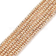 Electroplate Non-magnetic Synthetic Hematite Beads Strands, Grade AA, Long-Lasting Plated, Faceted, Rondelle, Light Gold Plated, 3x2mm, Hole: 0.8mm, about 182pcs/strand, 15.7 inch(40cm)(G-L485-06A-LG)
