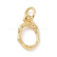 Brass Pendants, with Jump Ring, Golden, Letter Charm, Letter O, 12x7x1.5mm, Hole: 3mm(KK-K165-04O)
