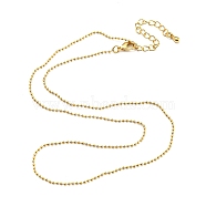 Brass Ball Chain Necklaces Making, with Lobster Claw Clasps, Long-Lasting Plated, Golden, 15.75 inch(40cm)(MAK-L025-01G)