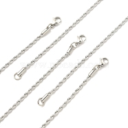 5Pcs 304 Stainless Steel Round Twist Rope Chain Necklaces Set for Men Women, Stainless Steel Color, 20 inch(50.8cm)(NJEW-YW0001-07)