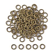 Brass Round Open Jump Rings for Jewelry DIY, Open Jump Rings, Antique Bronze, 18 Gauge, 7x1mm, Inner Diameter: 5mm, about 80pcs/10g(X-JRC7MM-AB)