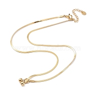 304 Stainless Steel with Plastic Bead Necklaces, Real 18K Gold Plated, 17.68 inch(44.9cm)(NJEW-Q335-01D-G)