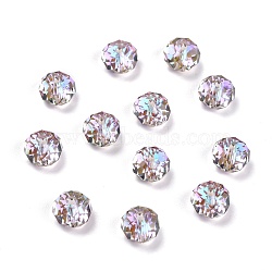 Glass Imitation Austrian Crystal Beads, AB Color Plated, Faceted, Flat Round, Purple, 8x5.5mm, Hole: 1.5mm(GLAA-O022-01C)