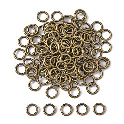 Brass Round Open Jump Rings for Jewelry DIY, Antique Bronze, 18 Gauge, 7x1mm, Inner Diameter: 5mm, about 80pcs/10g(X-JRC7MM-AB)