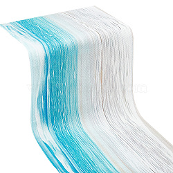 2Pcs 2 Style Gradient Summer Ocean Beach Burlap Table Runner, for Dining Table, Rectangle, Mixed Color, 1840x340x0.5mm, 1pc/style(AJEW-DR0001-17)