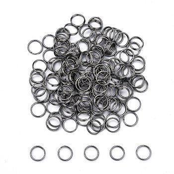 Iron Split Rings, Double Loops Jump Rings, Cadmium Free & Nickel Free & Lead Free, Gunmetal, 7x1.4mm, about 6.3mm inner diameter, Single Wire: 0.7mm, about 580pcs/50g