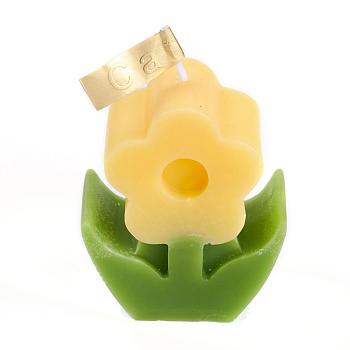 Flower Shaped Aromatherapy Smokeless Candles, with Box, for Wedding, Party, Votives, Oil Burners and Christmas Decorations, Bisque, 6x5.1x2.7cm